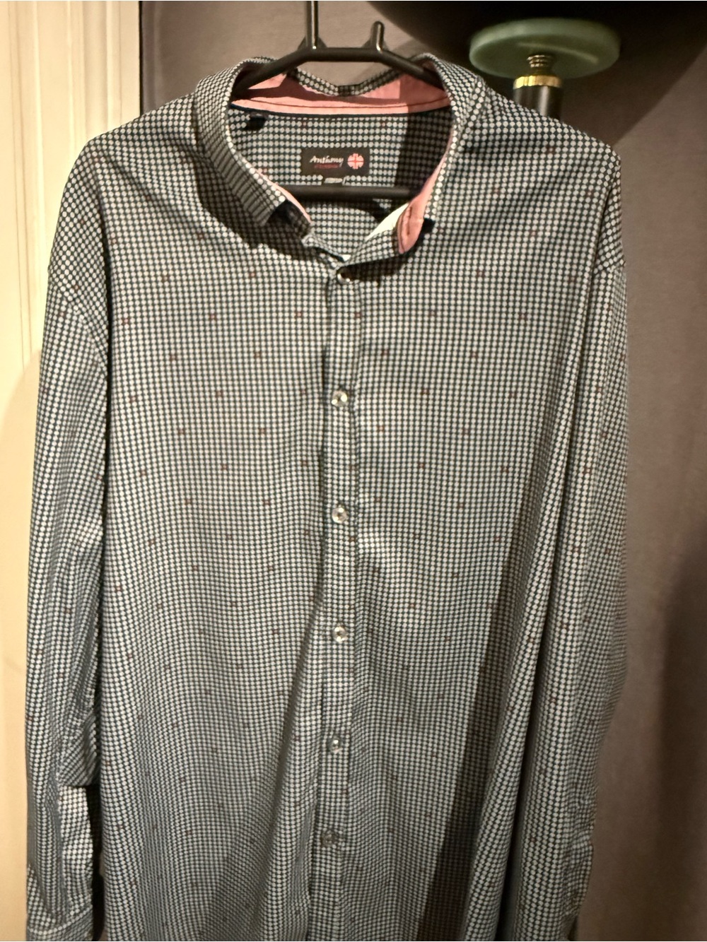 Men's Blue Check Button-Down Shirt